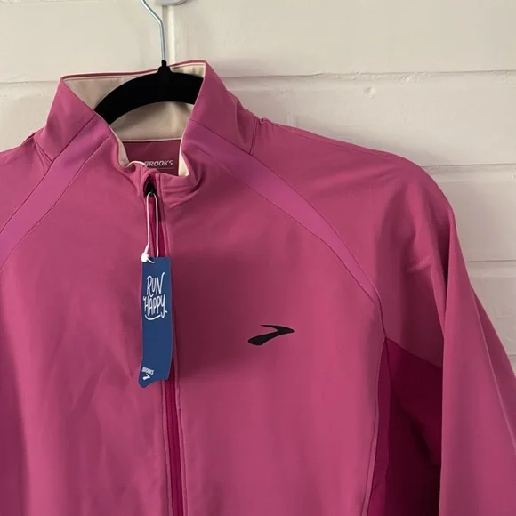⬇️ NWT Brooks Fusion Hybrid Jacket - Women's in Frosted Mauve Pink Size L - Picture 4 of 9